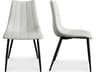 Moe's Home Alibi Ply Wood White Faux Leather Side Dining Chair - Set of Two