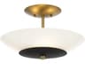 Minka Lavery Bax 3-Light Sand Coal Soft Brass Black Bowl Semi Flush Mount