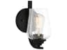 Minka Lavery Shyloh 1-Light Coal Black Glass Wall Sconce