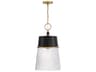 Minka Lavery Stamford 1-Light Legacy Brass Dark Matte Black Empire Pendant