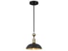 Minka Lavery Biloxi 1-Light Coal Weathered Antique Brass Black Dome Mini Pendant