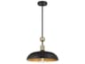 Minka Lavery Biloxi 1-Light Coal Weathered Antique Brass Black Drum Pendant