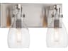 Minka Lavery Tiberia 2-Light Plated Pewter Glass Vanity Light
