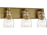 Minka Lavery Tiberia 3-Light Soft Brass Glass Vanity Light