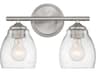 Minka Lavery Winsley 2-Light Brushed Nickel Glass Vanity Light