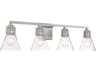 Minka Lavery Chatham Square 4-Light Brushed Nickel Glass Vanity Light