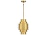 Minka Lavery Spyglass Terrace 1-Light Soft Brass Tiered Mini Pendant