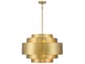 Minka Lavery Spyglass Terrace 5-Light Soft Brass Glass Tiered Pendant