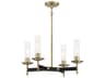 Minka Lavery Baldwin Park 4-Light Coal Soft Brass Black Glass Cylinder Chandelier