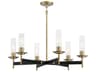 Minka Lavery Baldwin Park 6-Light Coal Soft Brass Black Glass Cylinder Chandelier
