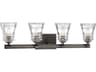 Minka Lavery Graham Avenue 4-Light Smoked Iron Brushed Nickel Glass Vanity Light