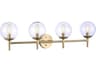 Minka Lavery Auresa 4-Light Soft Brass Glass Vanity Light