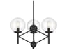Minka Lavery Auresa 3-Light Coal Black Glass Candelabra Globe Chandelier