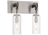 Minka Lavery Pullman Junction 2-Light Coal Brushed Nickel Black Glass Vanity Light