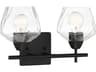 Minka Lavery Camrin 2-Light Coal Black Glass Vanity Light