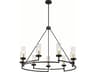 Minka Lavery Hillstone 9-Light Sand Coal Soft Brass Black Glass Candelabra Chandelier