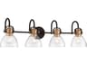 Minka Lavery Monico 4-Light Painted Bronze Natural Brush Glass Vanity Light