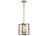 Minka Lavery Titans Trace 2-Light Sand Coal Painted Honey Gold Black Geometric Chandelier