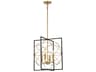 Minka Lavery Titans Trace 4-Light Sand Coal Painted Honey Gold Black Geometric Chandelier