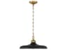 Minka Lavery Crowne 1-Light Legacy Brass Dark Matte Black Pendant