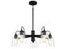 Minka Lavery Beckonridge 5-Light Coal Black Glass Bell Chandelier