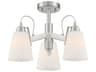 Minka Lavery Beckonridge 3-Light Brushed Nickel Glass Bell Semi Flush Mount