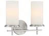 Minka Lavery Haisley 2-Light Brushed Nickel Glass Vanity Light