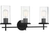 Minka Lavery Haisley 3-Light Coal Black Glass Vanity Light