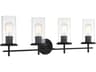 Minka Lavery Haisley 4-Light Coal Black Glass Vanity Light