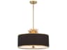Minka Lavery Caprio 4-Light Natural Brushed Brass Black Crystal Drum Pendant