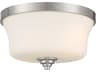 Minka Lavery Shyloh 2-Light Brushed Nickel Glass Bowl Flush Mount