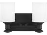 Minka Lavery Harbour Point 2-Light Coal Black Glass Vanity Light