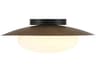 Minka Lavery Zinola 1-Light Sand Coal Halcyon Gold Round Flush Mount