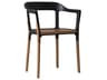 Magis Steelwood Walnut Wood Black Arm Dining Chair