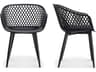 Moe's Home Outdoor Piazza Black Arm Dining Chair - Set of Two