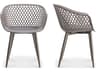 Moe's Home Outdoor Piazza Grey Arm Dining Chair - Set of Two