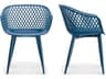 Moe's Home Outdoor Piazza Blue Arm Dining Chair - Set of Two