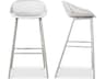 Moe's Home Outdoor Piazza White Arm Bar Stool - Set of Two