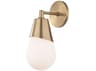 Mitzi Cora 1-Light Aged Brass Glass Wall Sconce