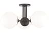 Mitzi Stella 3-Light Old Bronze Glass Globe Semi Flush Mount