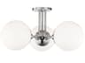 Mitzi Stella 3-Light Polished Nickel Glass Globe Semi Flush Mount