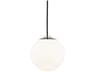 Mitzi Stella 1-Light Polished Nickel White Glass Globe Mini Pendant