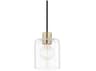 Mitzi Neko 1-Light Aged Brass Clear Glass Cylinder Mini Pendant