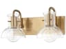 Mitzi Riley 2-Light Aged Brass Glass Vanity Light
