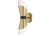 Mitzi Angie 2-Light Aged Brass Black Glass LED Wall Sconce