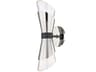 Mitzi Angie 2-Light Polished Nickel Black Glass LED Wall Sconce