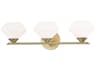 Mitzi Valerie 3-Light Aged Brass Steel Glass Vanity Light