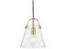 Mitzi Karin 1-Light Aged Brass Clear Glass Mini Pendant