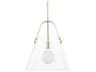Mitzi Karin 1-Light Aged Brass Clear Glass Pendant