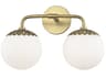 Mitzi Paige 2-Light Aged Brass Glass Vanity Light